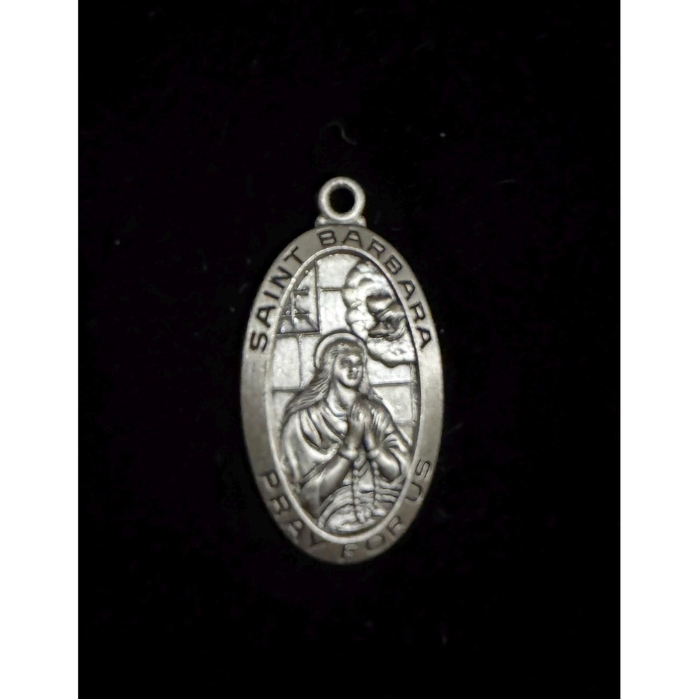 Chapel Sterling Silver St Barbara Religious Medal